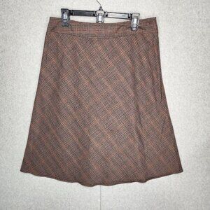 Christopher & Banks Plaid Skirt Womens Size 12 Petite Midi Dark Academia Library